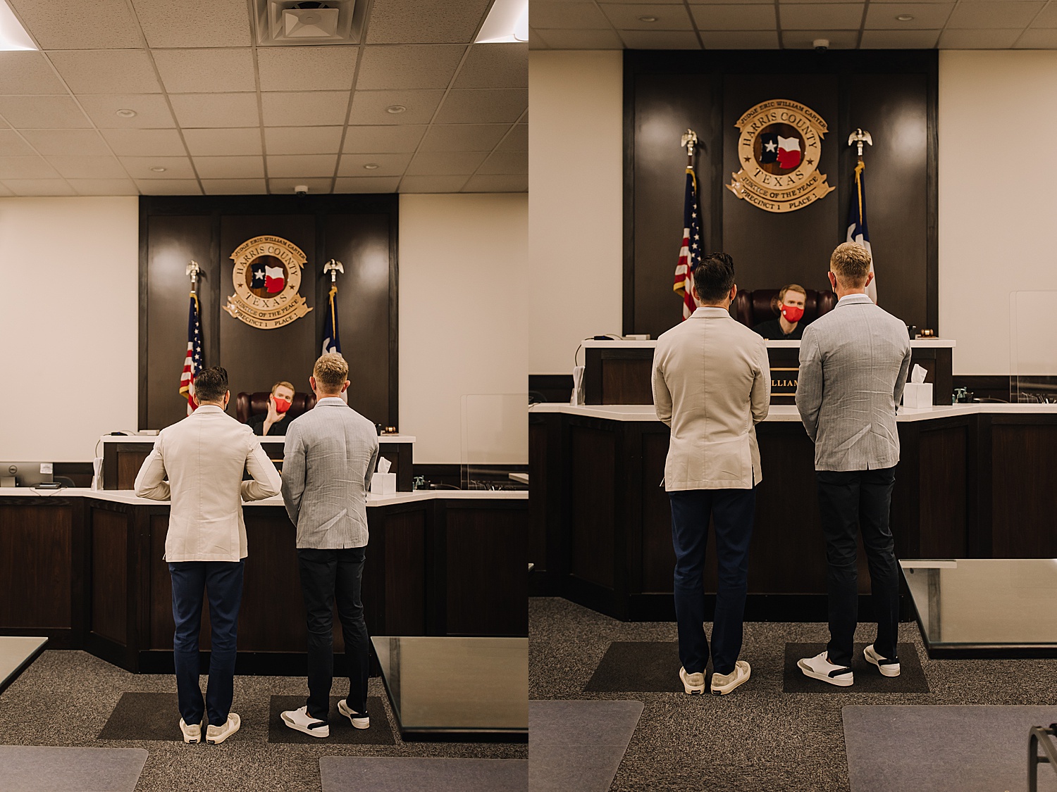 LGBTQ couple getting married at intimate courthouse wedding 